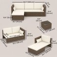 thumbnail image 3 of Outsunny Ensemble de Mobilier de Patio 3 Pcs, Ensemble de Canapé d'Extérieur en Rotin Osier, 3 of 10