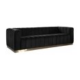 thumbnail image 2 of K-Living Shannon Velour Fabric Loveseat In Black With Accent Gold Frame, 2 of 4