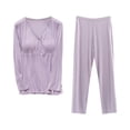 thumbnail image 2 of TIMIFIS Maternity Nursing Pajamas Set Short Sleeve Breastfeeding Sleepwear Double Layer Postpartum Top and Pants Set - Spring/Summer, 2 of 3