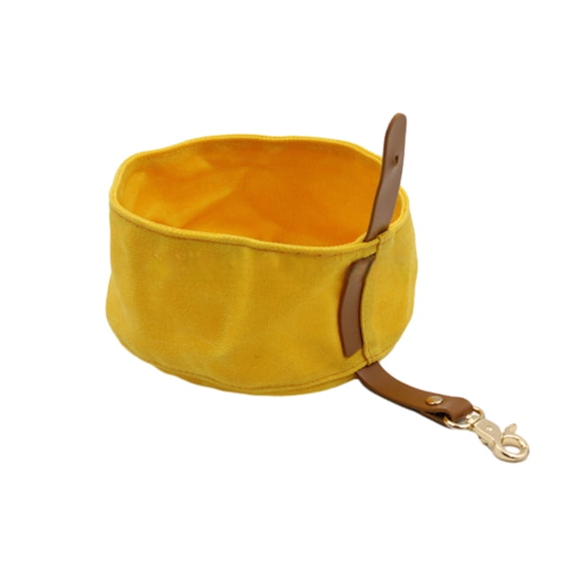 Xingzhi Sac de Rangement pour Nourriture pour Animaux Portable Réutilisable Grande Capacité avec Crochet à Pression Pochette d'Entraînement pour Animaux Fournitures pour Animaux Bol Jaune