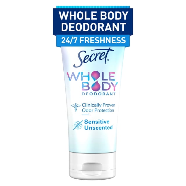 Secret Whole Body Aluminum Free Deodorant Invisible Cream Unscented