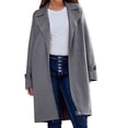 thumbnail image 2 of IMENGL Manteau d'Hiver à Manches Longues à Revers pour Femme, Gris G, Taille M-3TG, 2 of 6