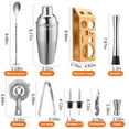 thumbnail image 4 of Bar Tools Bartender Tool Kit Cocktail Shaker Set with Bamboo Stand,10-Piece Set,Gifts for Men Dad Grandpa,Stainless Steel Bartender Kit Bar Tools Set,Home, Bars, Parties, Traveling, 4 of 9