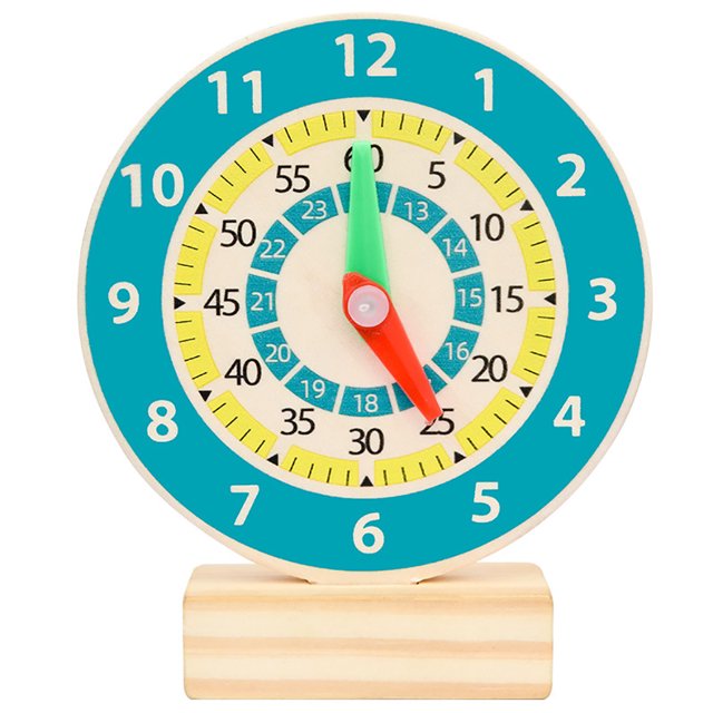Kids Learning Clock Wooden Teaching Clock Educational Clock Time Learning Clock