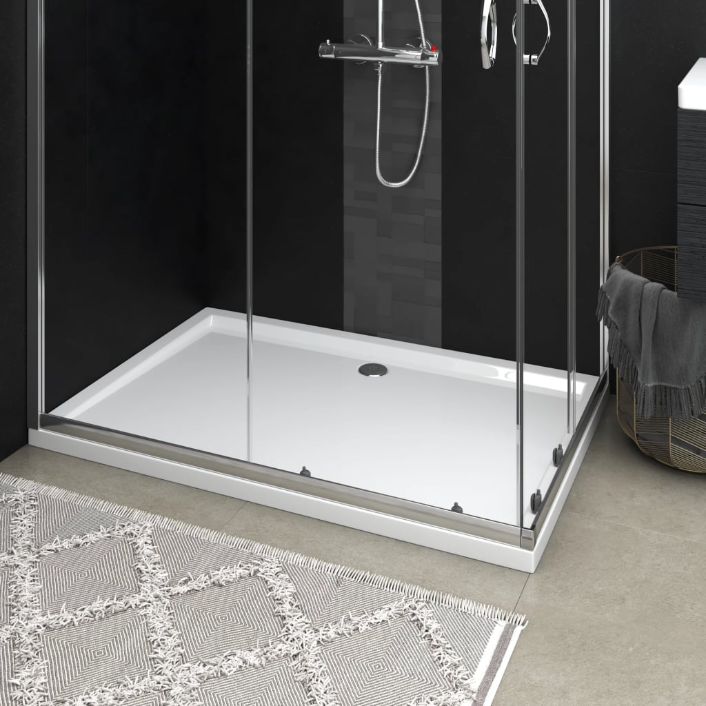 vidaXL Plateau de Base de Douche Rectangulaire en ABS Blanc 80x120 cm