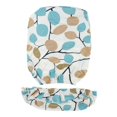 thumbnail image 3 of Split Office Chair Covers Stretch Computer Rotating Chair Slipcover Style B White-Leaves 2, 3 of 6
