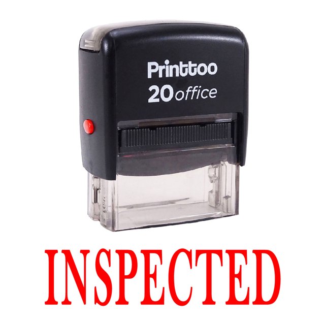 Printtoo Cachet en Caoutchouc Auto-Encriant Vérifié pour Bureau, Cachet de Papeterie - Rouge