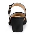 thumbnail image 3 of BLISSFUL STEP Women's Pointy Toe Block Heel Dress Mules Pumps Black 9, 3 of 8