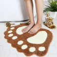 thumbnail image 3 of Promotion Clearance!Bathroom Rugs And Mats Sets Luxury Footprints Shower Shaggy Floors Extra Thick Super Soft Absorbent Perfect Absorbant Plush Mach Brown 40x60CM, 3 of 7