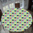thumbnail image 4 of Rongfmy Covers for Home Elastic Edged Flannel Backed Fitted Table Covers Tablecothes - Colored Biscuits Pattern - Fits to 47'' Diameter G - 120cm (48 Inch), 4 of 6