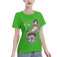 thumbnail image 2 of Women's Basic Short Sleeve T-Shirt Attacking Giant Mikasa Ackerman, 2 of 6