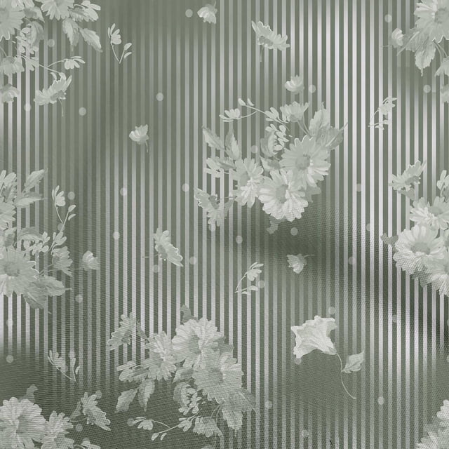 oneOone Cotton Jersey Green Fabric Florals Craft Projects Decor Fabric Printed By The Yard 58 Inch Wide