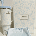 thumbnail image 4 of Stanley 1913 x LoveShackFancy Quencher H2.0 FlowState Tumbler 40oz Limited Edition Insulated Stainless Steel Cup with Handle & Straw Light Blue Bow Print, 4 of 4