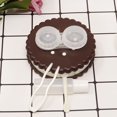 thumbnail image 5 of Cookie Shaped Contact Lens Case Travel Contact Lens Box with Mirror (Brown), 5 of 5
