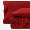 thumbnail image 1 of Bare Home Cozy Fleece Ensemble de Draps en Molleton - Molleton Polaire Ultra Moelleux - Poche Profonde - Très Grand Simple, Rouge, 1 of 7