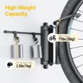thumbnail image 4 of monTEK Swivel Bike Wall Mount, Bike Hangers for Garage, Bike Mount with Two Extra Storage Hooks, Bike Hanger Wall Mount for Space Saving, Bike Rack Garage Holds Up to 77, 4 of 9