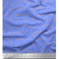 thumbnail image 1 of Soimoi Blue Rayon Fabric Triangle & Floral Love Text Print Fabric by Yard 42 Inch Wide, 1 of 3