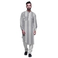 thumbnail image 2 of Atasi Kurta Traditionnel en Rayonne Imprimée à Col Mandarin pour Hommes Chemise Décontractée, 2 of 6