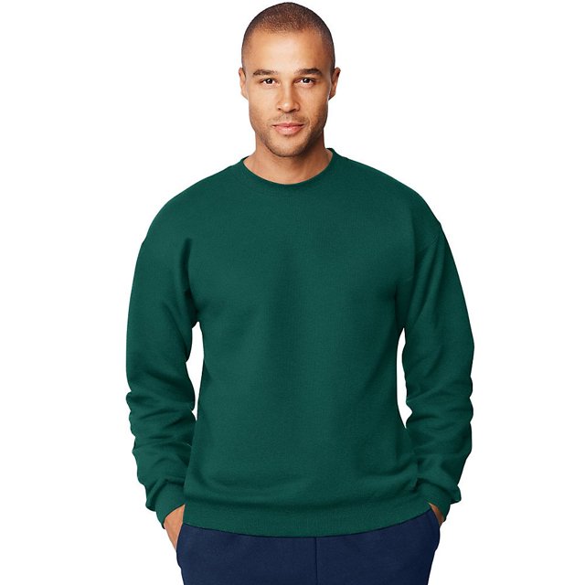 Hanes Sweat-Shirt Ultimate Crew 90/10 Coton/poly 10 oz Vert Forêt Profond - Large