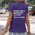 thumbnail image 4 of LUOGENLI T-shirts pour Femme pour Femmes Dames Mode Décontractée Couleur Unie Col Rond T-Shirt à Lettres Imprimées Manches Courtes Haut T-shirts pour Femmes T-shirts Graphiques T-shirts Pêche Saint-Valentin Violet Foncé TTG, 4 of 5