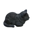 thumbnail image 4 of Napping Cat Garden Statue Polyresin Black Sleeping Tabby Decor Outdoor, 4 of 5