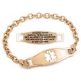 thumbnail image 1 of MedicEngraved Rose Gold Stainless Steel Custom Medical Alert Bracelet - 5mm Oval Link, 1 of 7