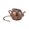thumbnail image 2 of Oleegame 2PC Produce Storage Stainless Steel Creative Tea Leak Tea Maker Teapot-shaped Tea Compartment Brown, 2 of 2