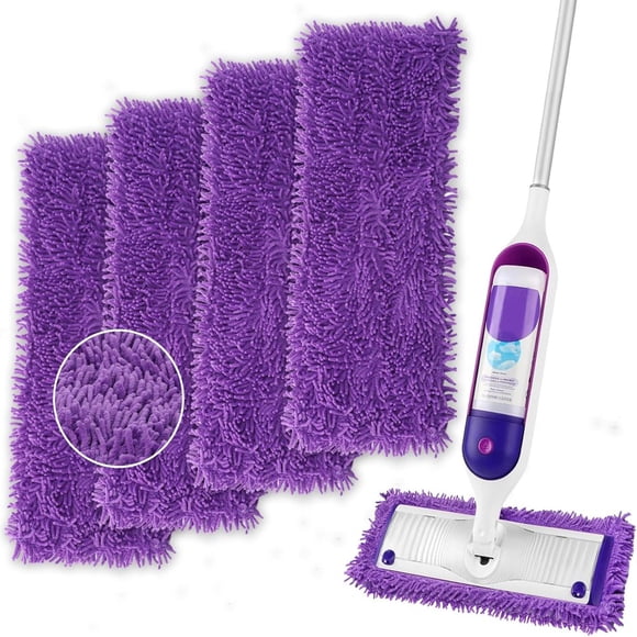 Reusable Power Mop Refills Pads Compatible with Swiffer Power Mop - Power Mop Pads Refill - Washable Microfiber Pads for Multi-Surface Floor Cleaning 4 Pack
