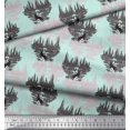 thumbnail image 2 of Soimoi Green Poly Georgette Fabric Wolf & Landscape Nature Print Fabric by Yard 42 Inch Wide, 2 of 5
