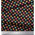 thumbnail image 2 of Soimoi Black Poly Georgette Fabric Donuts Food Decor Fabric Printed Yard 52 Inch Wide, 2 of 5