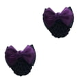 thumbnail image 1 of Decodeary Professional Hair Plate Mesh Pocket Practical Snood Net Elegant And Professional Two Bows-dark purple 2Set, 1 of 6