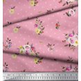 thumbnail image 3 of Soimoi Orange Poly Georgette Fabric Leaves,Small Circle & Floral Print Fabric by The Yard 42 Inch Wide, 3 of 3