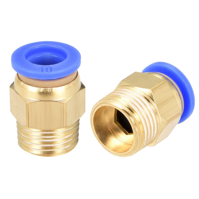 Unique Bargains 10 Pcs 3/8' G Male Straight Thread 10mm Push In Joint Pneumatic Connector Fitting Quick Fittings