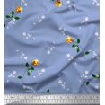 thumbnail image 1 of Soimoi Tissu Poly Georgette Feuilles et Imprimés de Fleurs de Rose au Mètre 42 Pouces de Large, 1 of 3