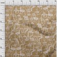thumbnail image 3 of oneOone Rayon Light Brown Fabric Abstract Face Craft Projects Decor Fabric Printed By The Yard 56 Inch Wide, 3 of 4