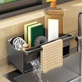 thumbnail image 1 of Pisexur Sponge Kitchen Sink Caddy Organizer Brush Sink Sponge With Auto Draining Tray Gray, 1 of 8