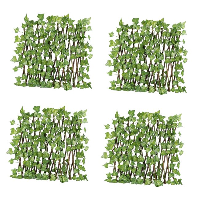 GROWTH TANK 4x Retractable Garden Fence Trellis Privacy Screen with Artificial Plant Outdoor