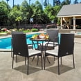 thumbnail image 3 of Costway 4PCS Patio Wicker Rattan Dining Chairs Cushioned Seats Armrest Garden, 3 of 10