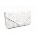 thumbnail image 3 of CHOK Lace Floral Envelope Handbag Evening Bag Wedding Bride Party Bag Coin Purses-White, 3 of 4