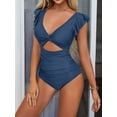 thumbnail image 5 of Charmo Maillot une Pièce à Volants pour Femmes, Échancré, Dos Nu, Monokini, 5 of 5