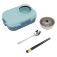 thumbnail image 1 of Thermal Lunch Box, Double Layer Insulated Bento Box 1100ml  For Home For Picnic For Office Blue, 1 of 8