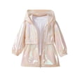 thumbnail image 2 of Girls' Spring Thin Hooded Zipper Coat , Colorful Cool Top For Outdoor Activities Beige 1 Years, 2 of 6