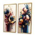thumbnail image 3 of Designart « Navy and Bourgogne Calla Collection II » Calla Lily Ensemble d'Art Mural Encadré de 2 - Ensemble de Toiles Encadrées Florales Rouges pour Déco de Salon, 3 of 6