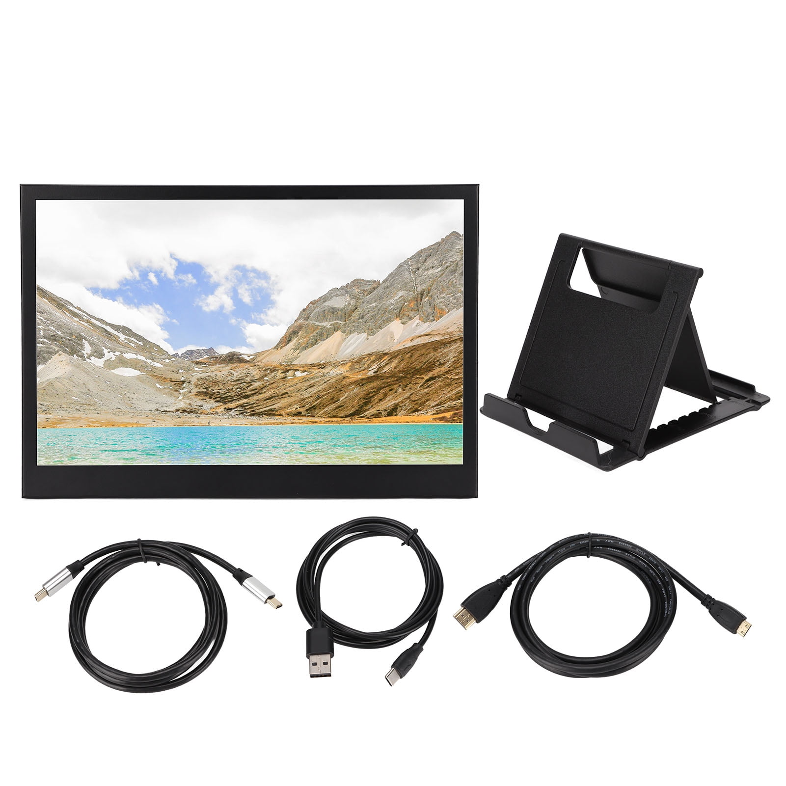 Moniteur Portable 13 Po, Haut-Parleur Intégré DC 5 V 2 A Résolution 1440x900 Écran IPS HD Moniteur 13 Po pour PC pour Ordinateurs Portables pour Téléphones Mobiles