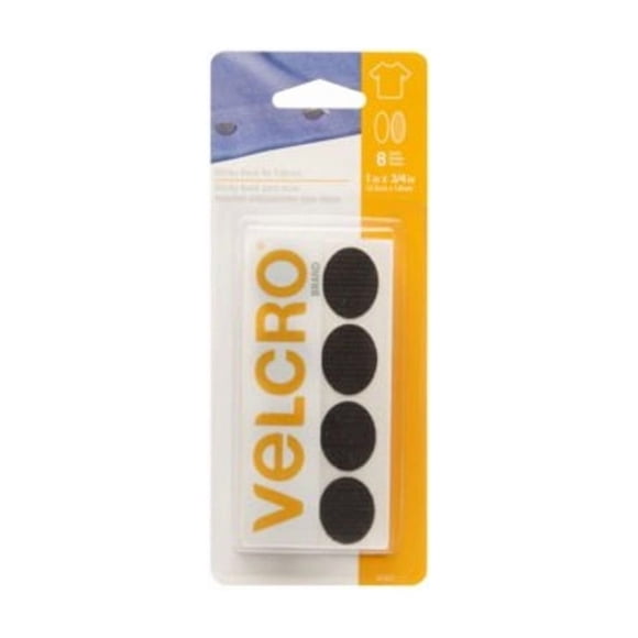 Velcro 1 Pouces x 3/4 Pouces Dos Autocollant pour Tissus Ruban Noir Ovale Ensemble de 8