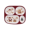 thumbnail image 1 of Holiday Time Cranberry Spice Kids Collection Bamboo Melamine Divided Serving Plate, 9.5 Inch, 1 of 5