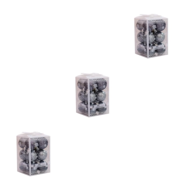relayinert 12x Easy To And Enought Quantity Christmas Tree Balls For Home Decor Durable Construction gray 3Set
