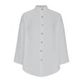 thumbnail image 5 of Timegard Shirts for Women Cotton Linen Button up Lapel Neck 3/4 Sleeve Blouse Fall Tops with Pockets, 5 of 5
