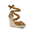 thumbnail image 1 of BLISSFUL STEP Chaussures pour Femmes Espadrilles à Lacets Sandales Compensées à Plateforme Brun 10, 1 of 8