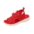 thumbnail image 1 of CHGBMOK Womens Sandals Summer New Solid Color Wedge Heel Fish Mouth Strap Sandals Sizes 36-42, 1 of 7